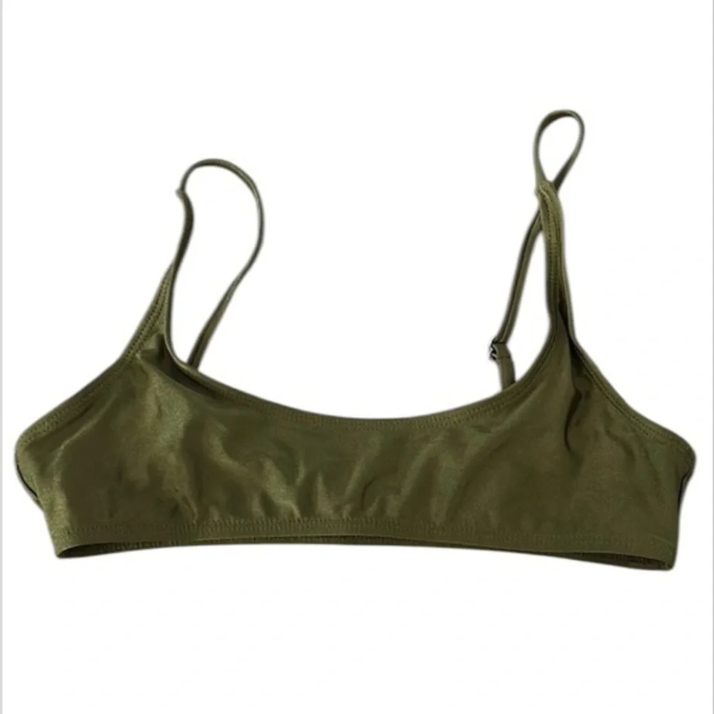 Ris-K Dippin' Daisy's Allure Moss Green bikini top size S swim swimsuit